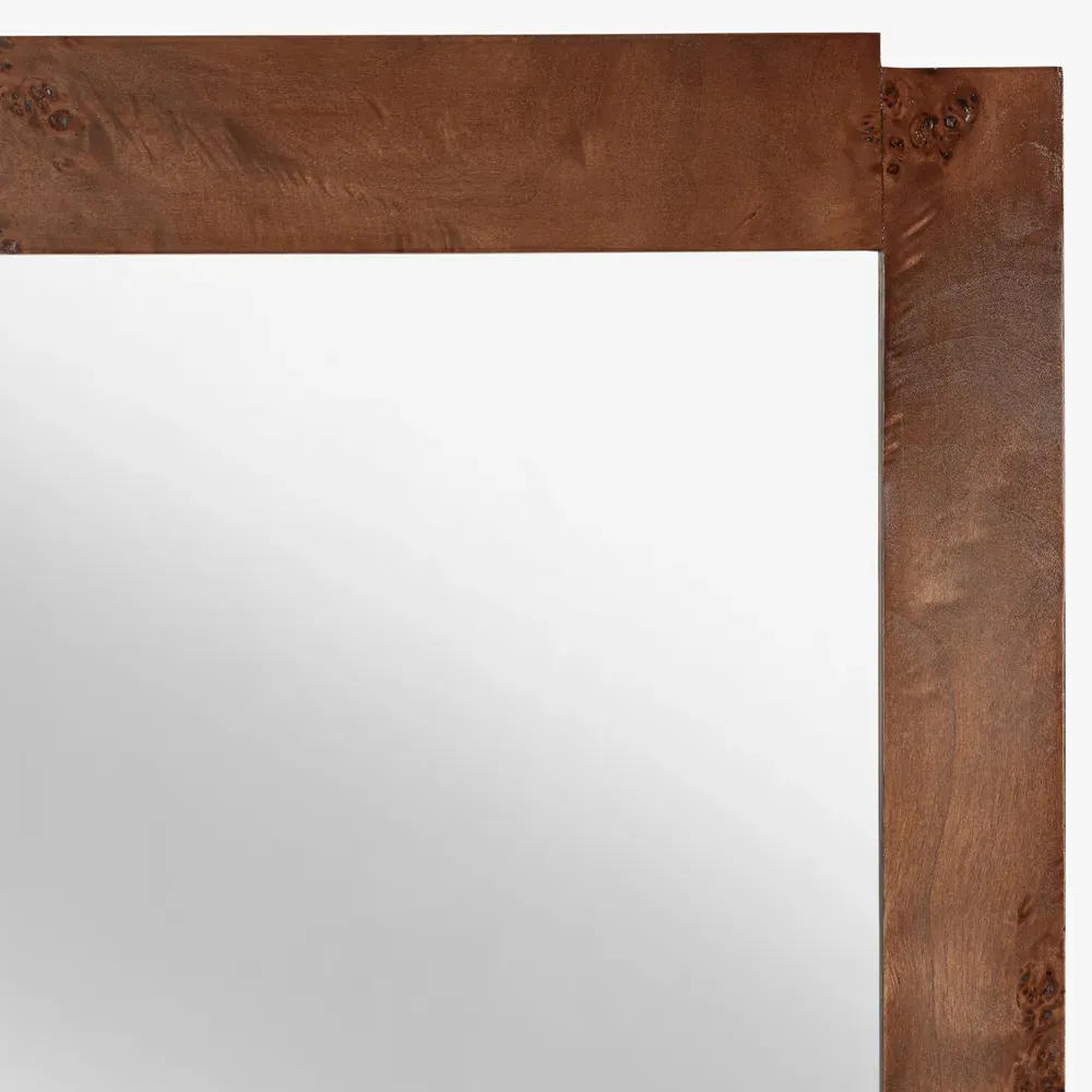 Briella Full Length Floor Mirror - Dark Brown, Burl Wood