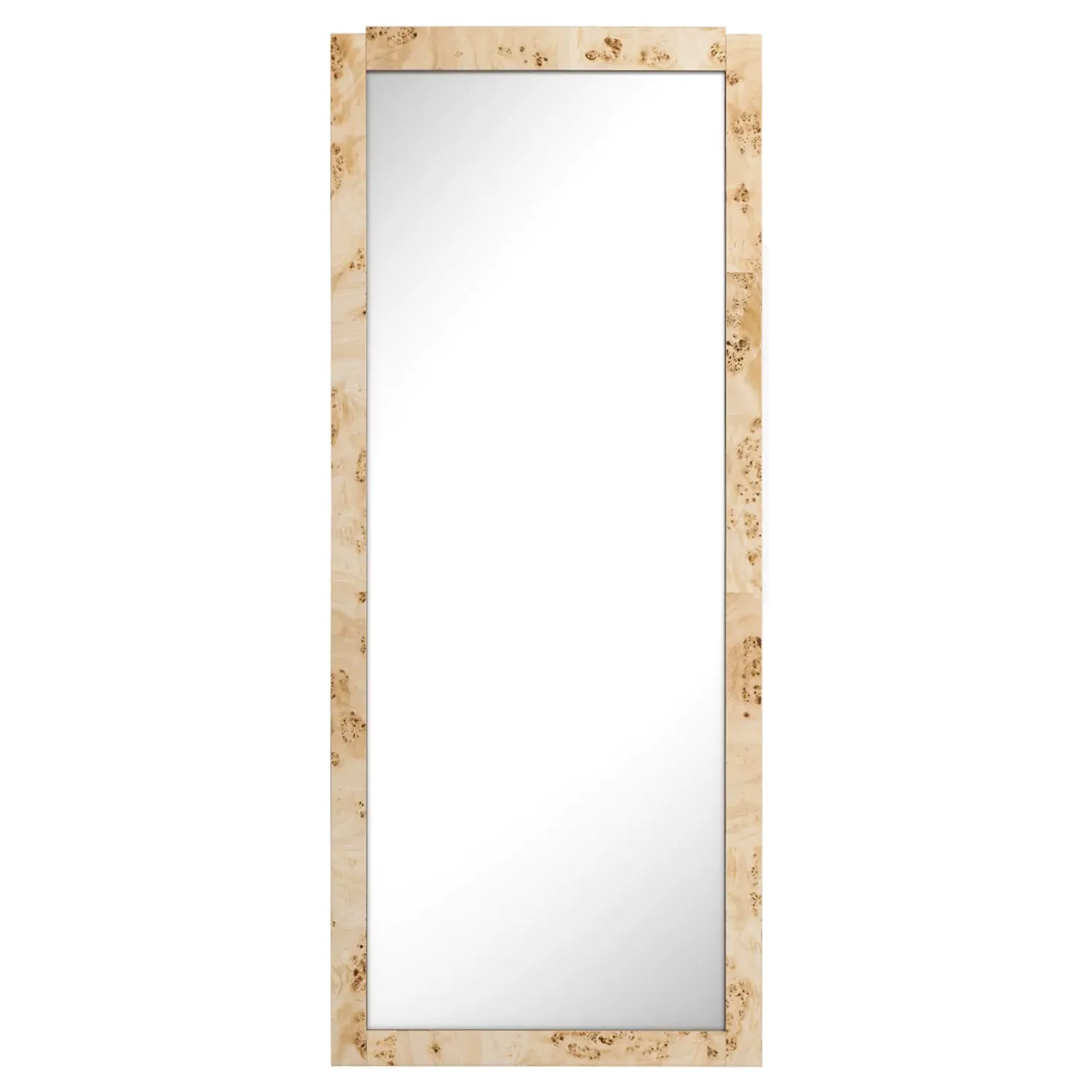 Briella Full Length Floor Mirror - Light Brown, Burl Wood