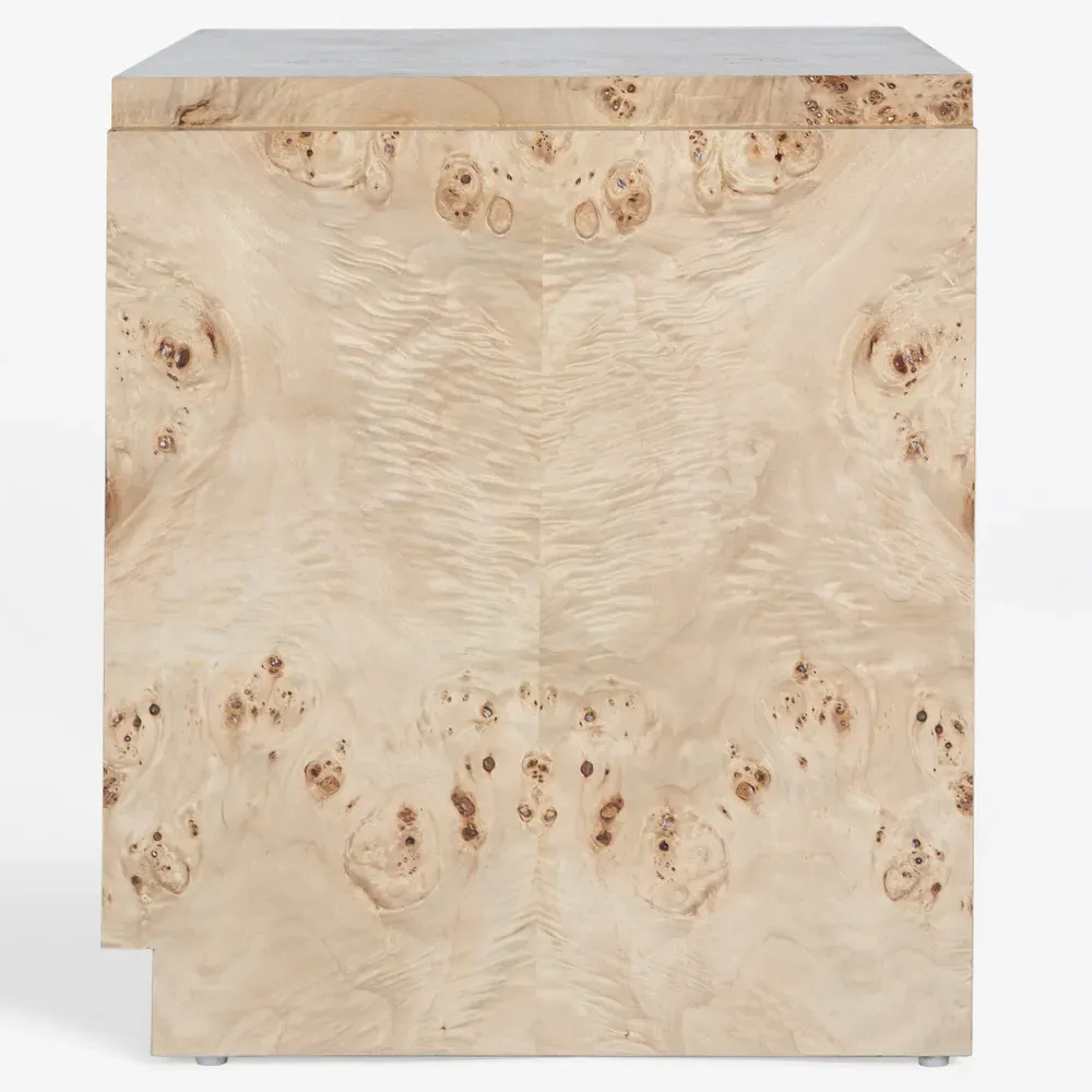 Briella Nightstand with Drawer - Light Brown, Burl Wood