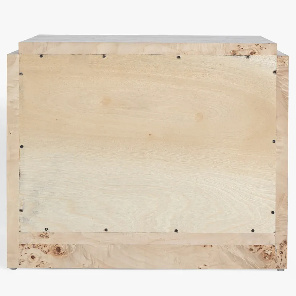 Briella Nightstand with Drawer - Light Brown, Burl Wood