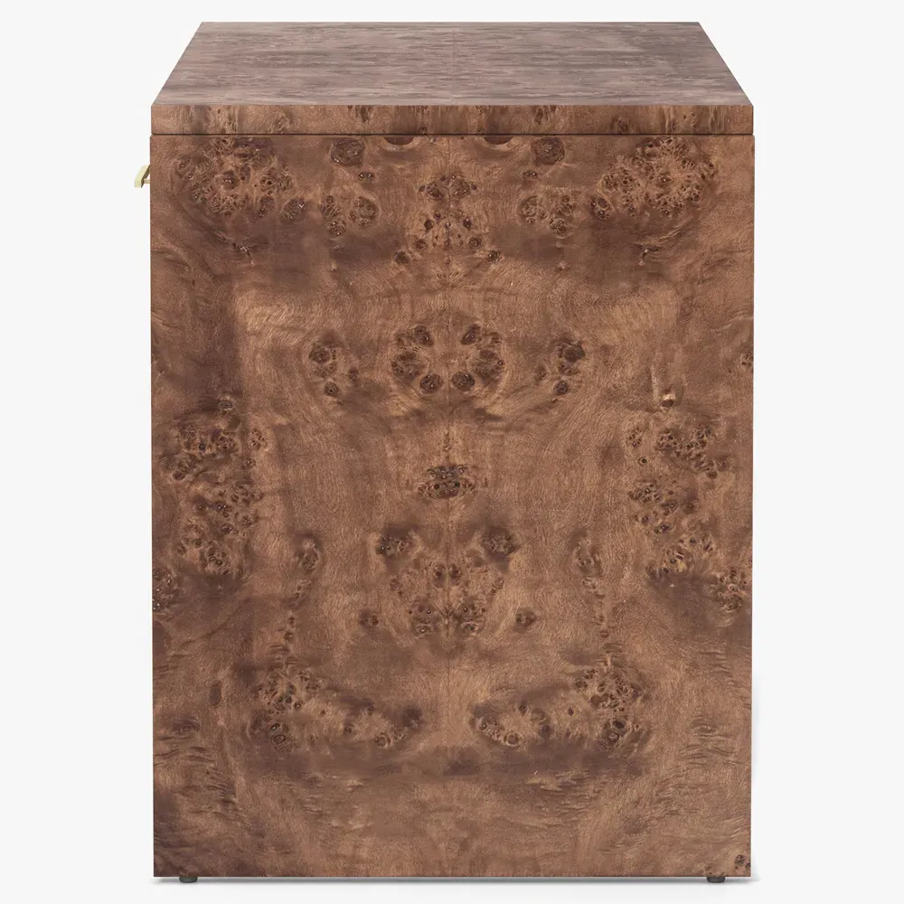 Briella Rectangular Desk - Dark Brown, Burl Wood