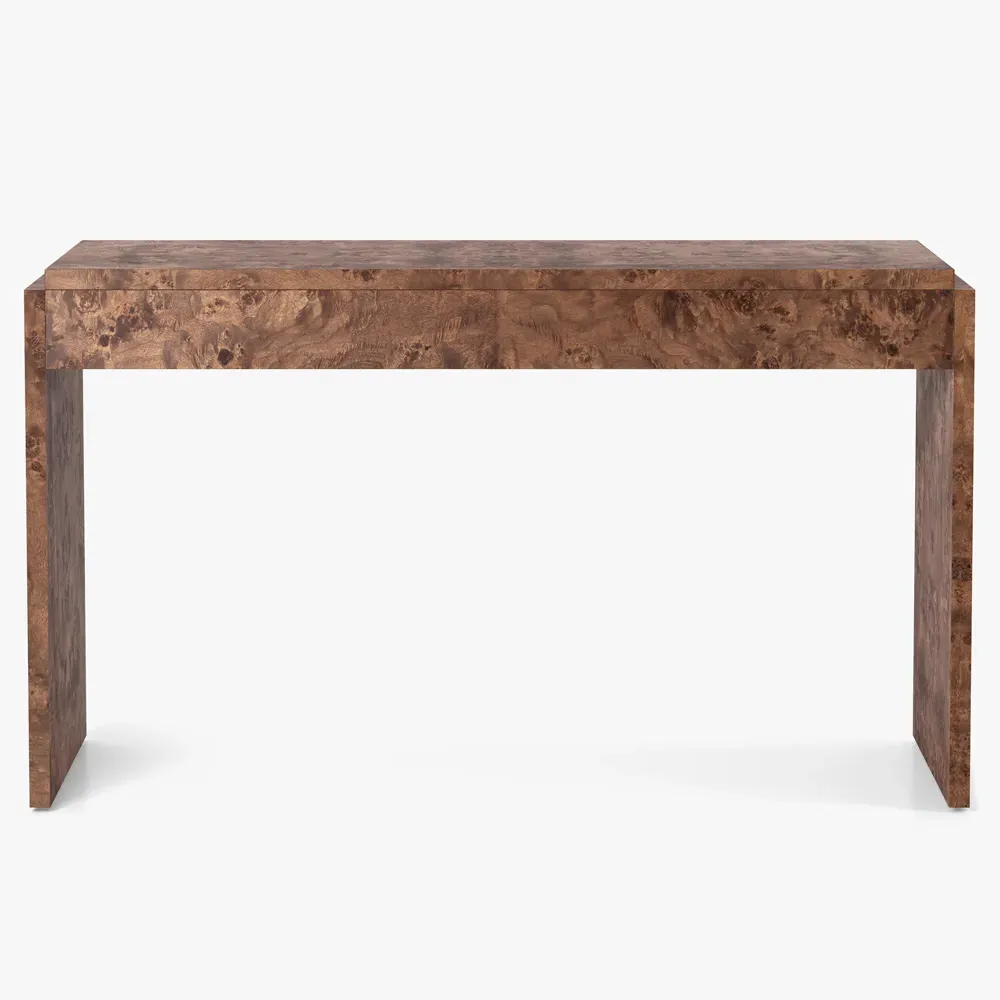 Briella Rectangular Desk - Dark Brown, Burl Wood