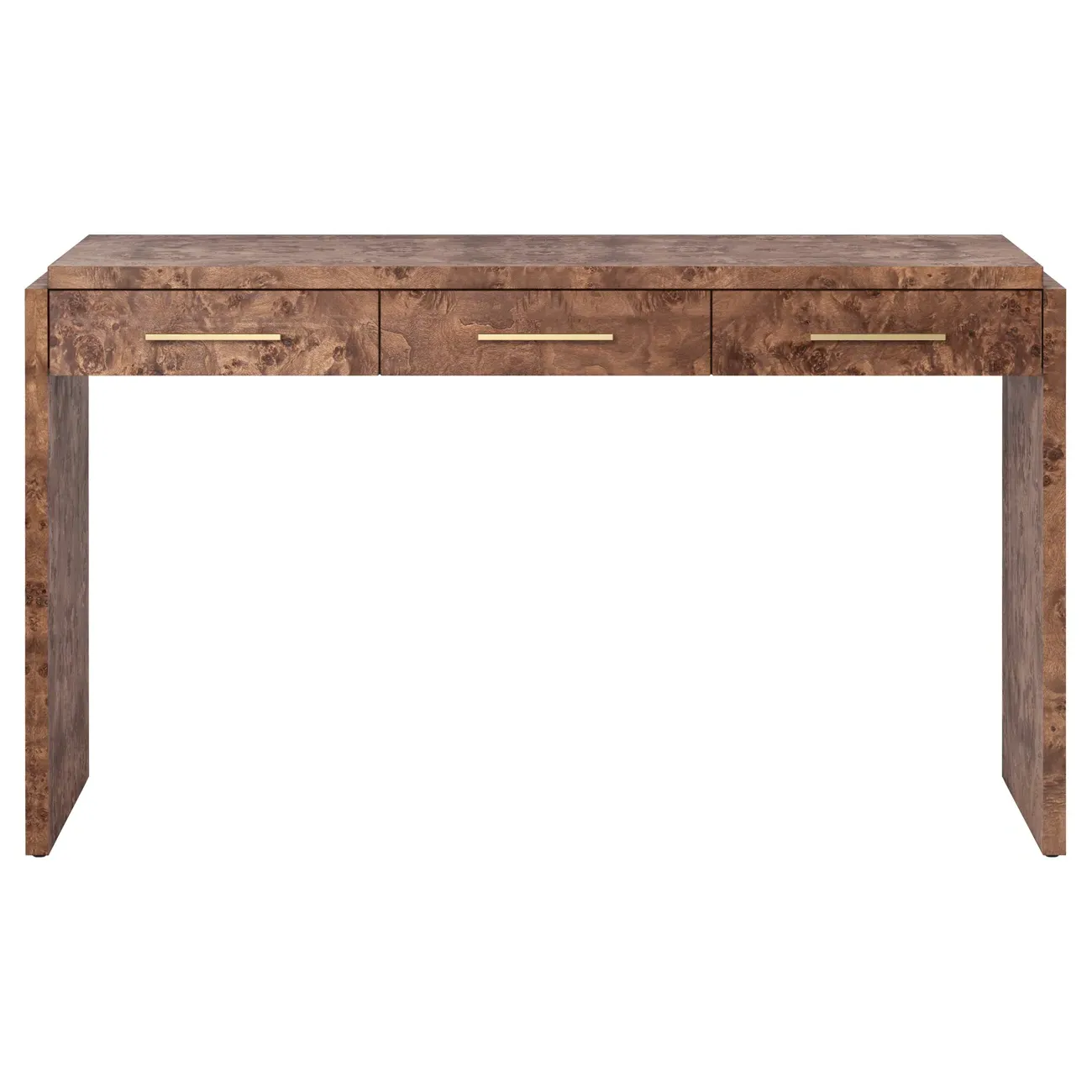 Briella Rectangular Desk - Dark Brown, Burl Wood image
