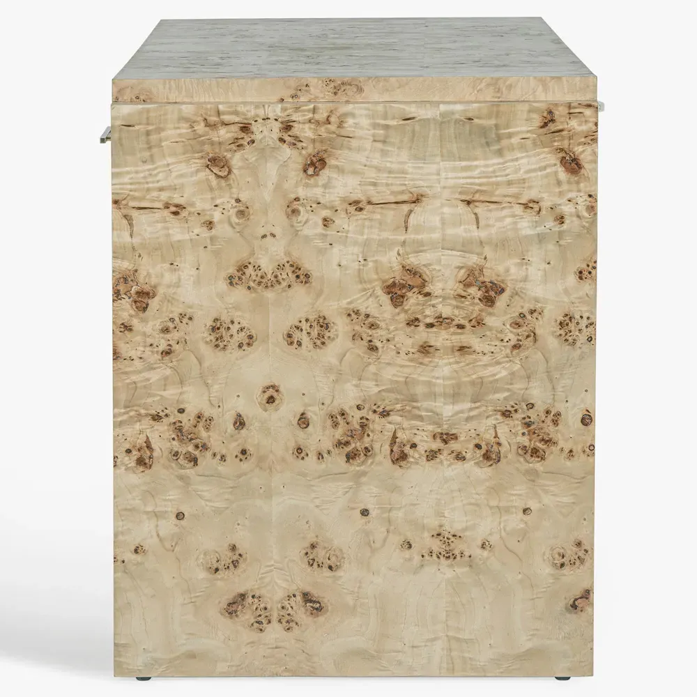 Briella Rectangular Desk - Light Brown, Burl Wood