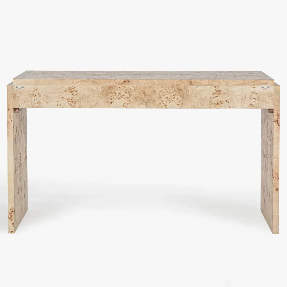 Briella Rectangular Desk - Light Brown, Burl Wood