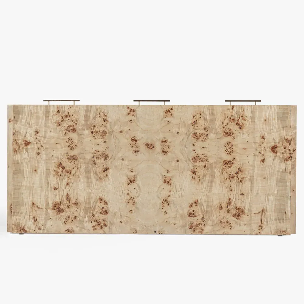 Briella Rectangular Desk - Light Brown, Burl Wood