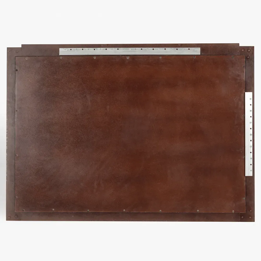 Briella Rectangular Wall Mirror - Dark Brown, Burl Wood