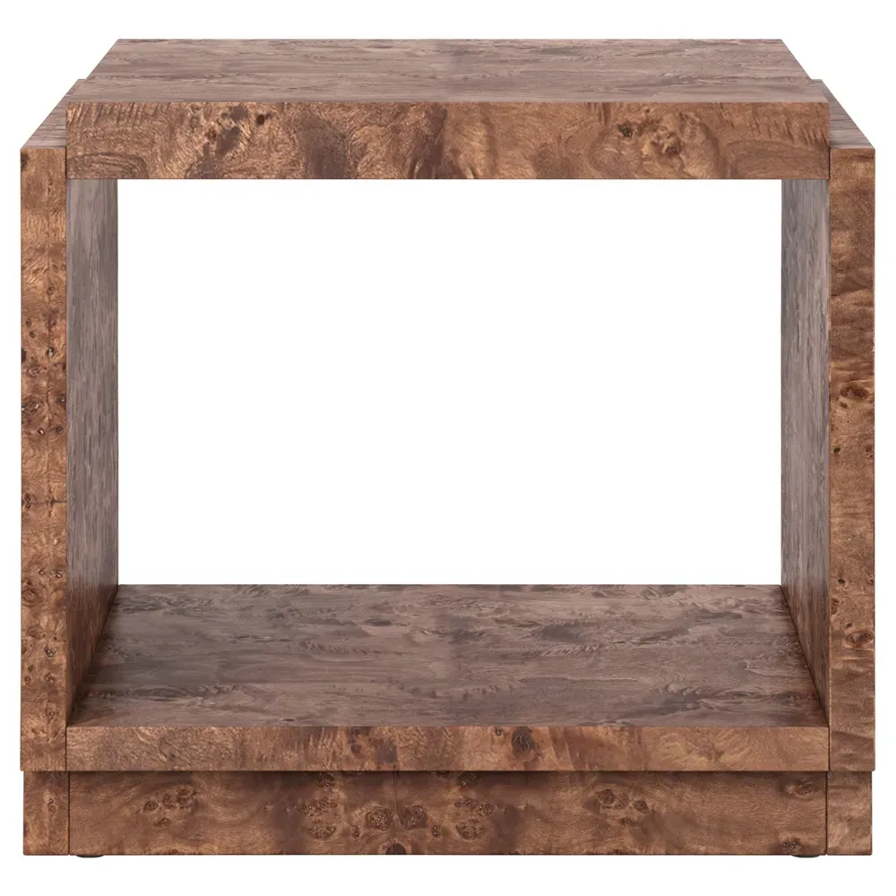 Briella Side Table - Dark Brown, Burl Wood image