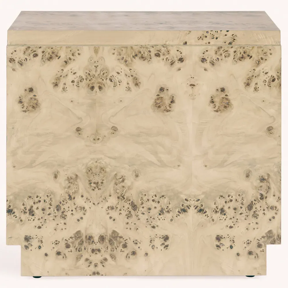 Briella Side Table - Light Brown, Burl Wood
