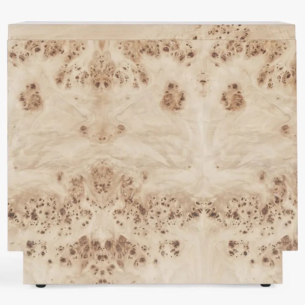 Briella Side Table - Light Brown, Burl Wood