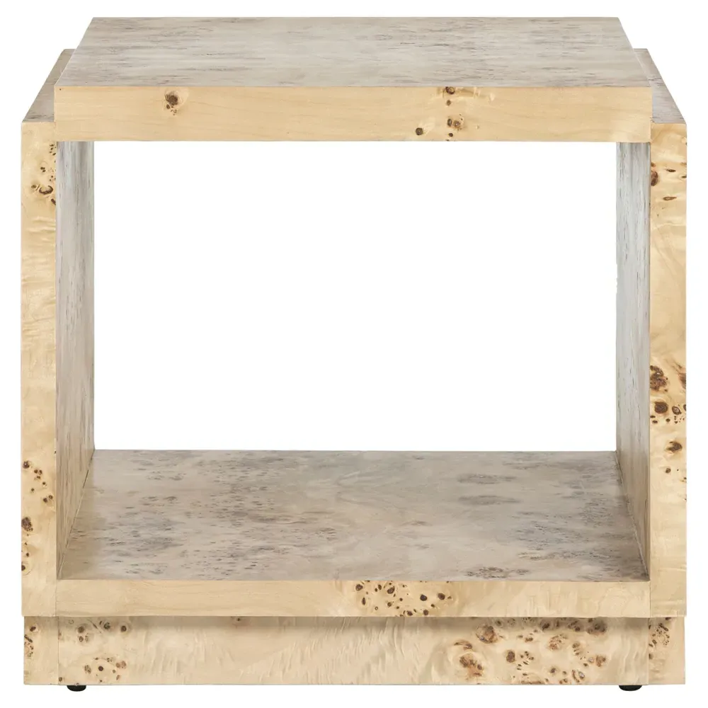 Briella Side Table - Light Brown, Burl Wood image