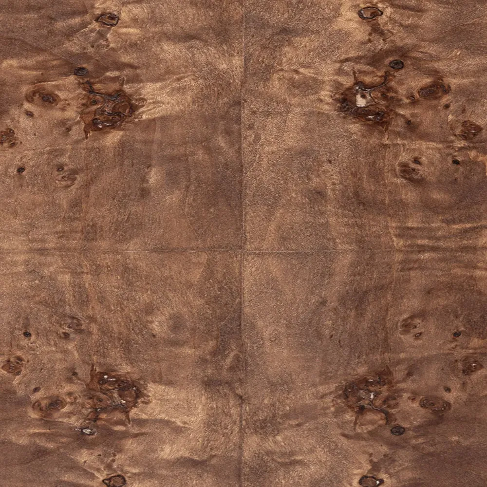 Briella Square Plinth Pedestal - Dark Brown, Burl Wood