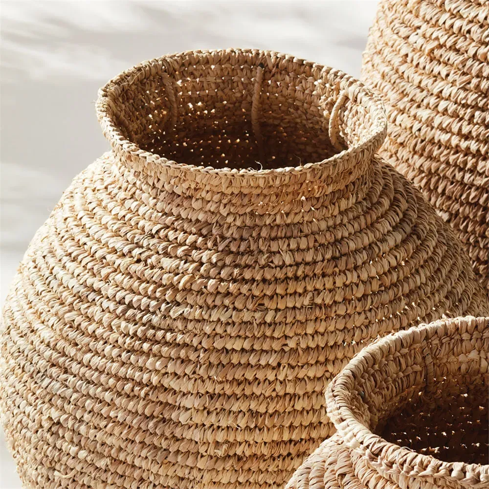 Brielle Large Decorative Vase - Natural, Corn Husk