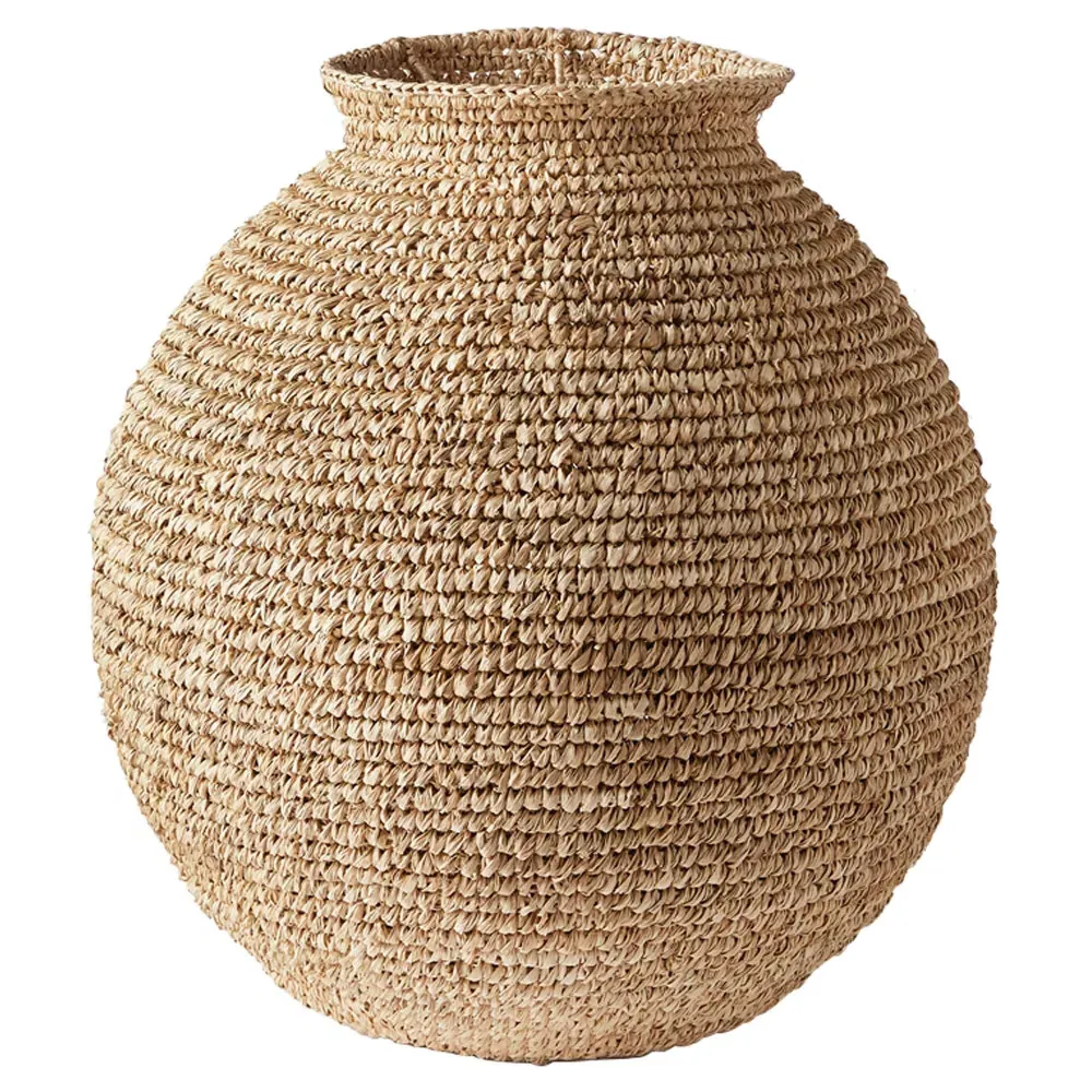 Brielle Large Decorative Vase - Natural, Corn Husk