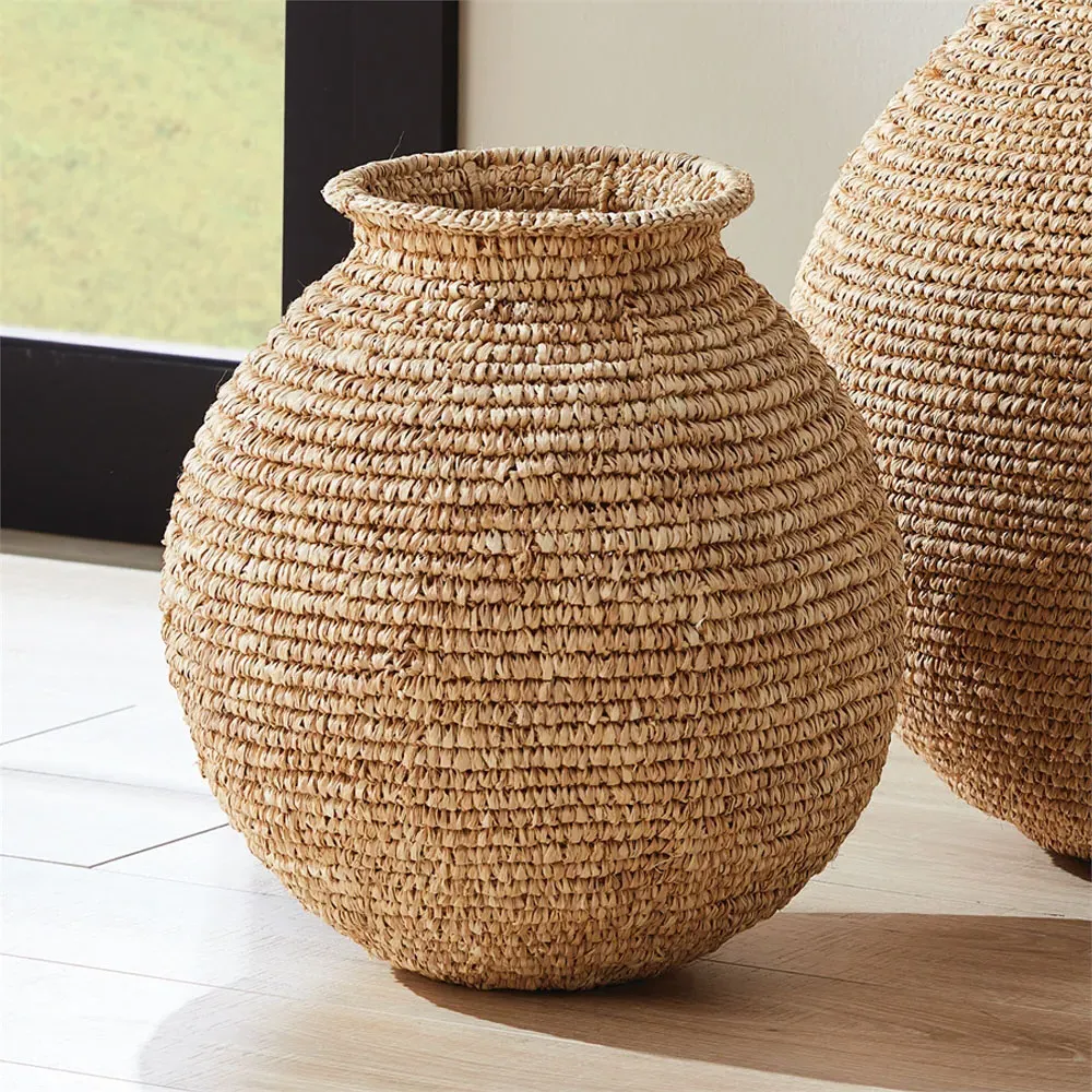 Brielle Small Decorative Vase - Natural, Corn Husk