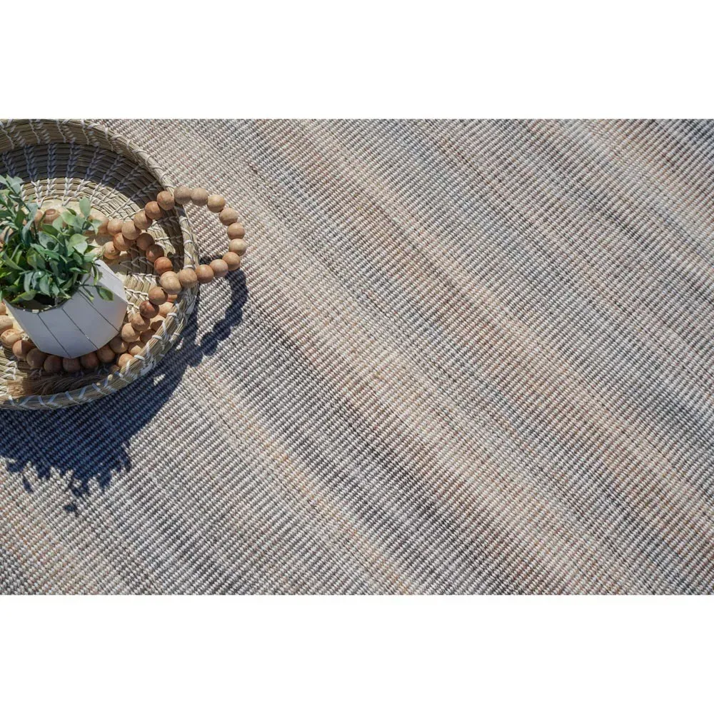 Brielle Striated Indoor Outdoor Rug Sample - Grey, PET