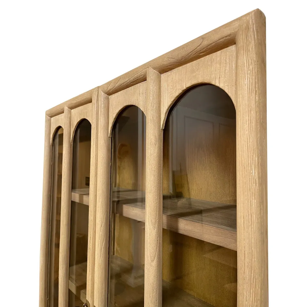 Brienne Arched Display Cabinet - Brown, Reclaimed Elm Wood