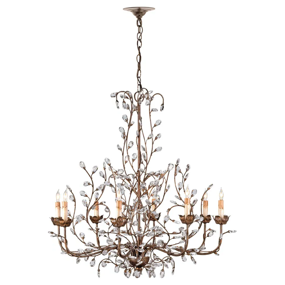 Brietta Large Crystal Bud Chandelier - Gold, Iron