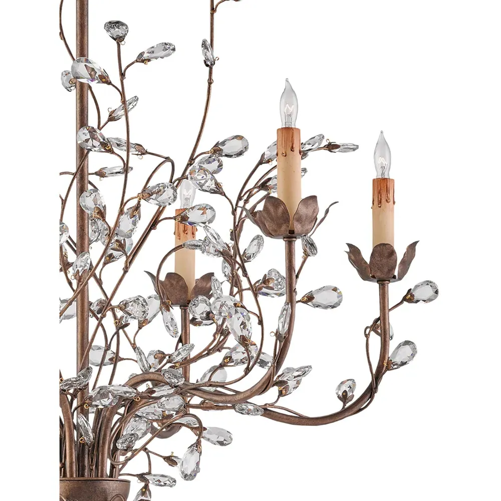 Brietta Medium Crystal Bud Chandelier - Gold, Iron