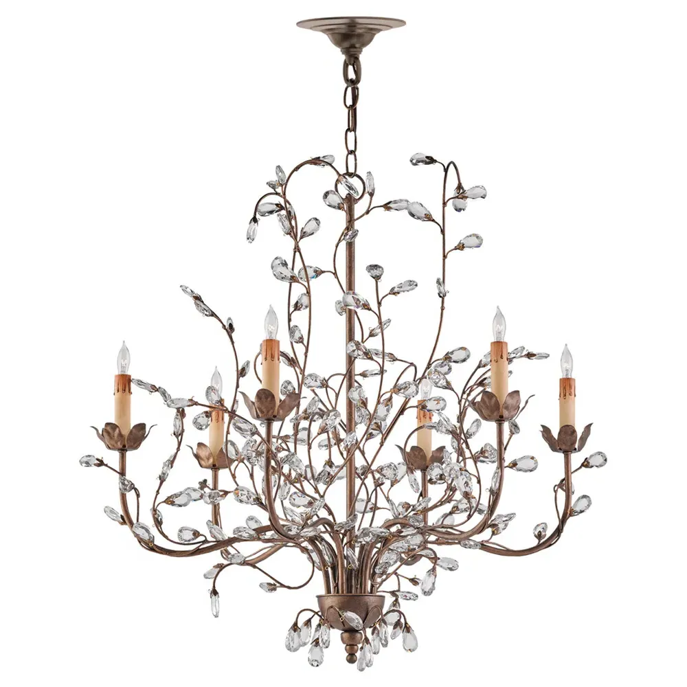 Brietta Medium Crystal Bud Chandelier - Gold, Iron image