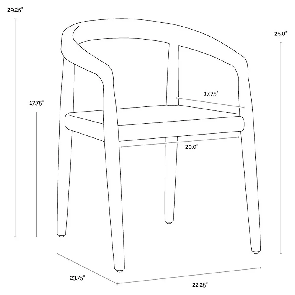 Briggs All Weather Outdoor Dining Arm Chair - Black, Teak