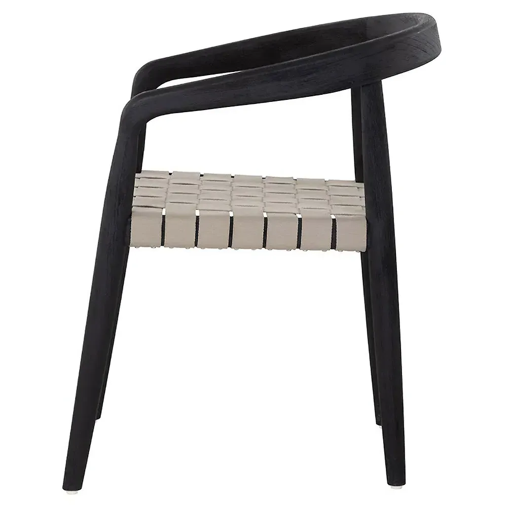 Briggs All Weather Outdoor Dining Arm Chair - Black, Teak