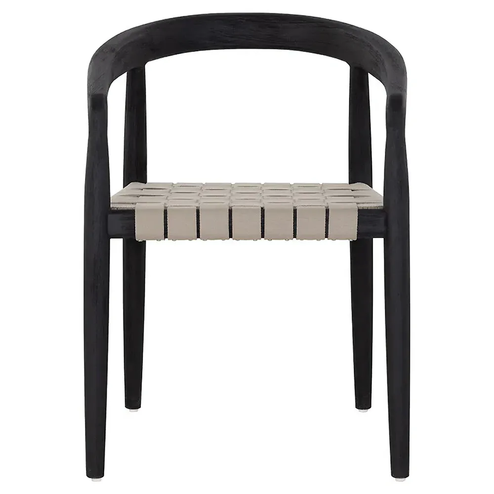 Briggs All Weather Outdoor Dining Arm Chair - Black, Teak