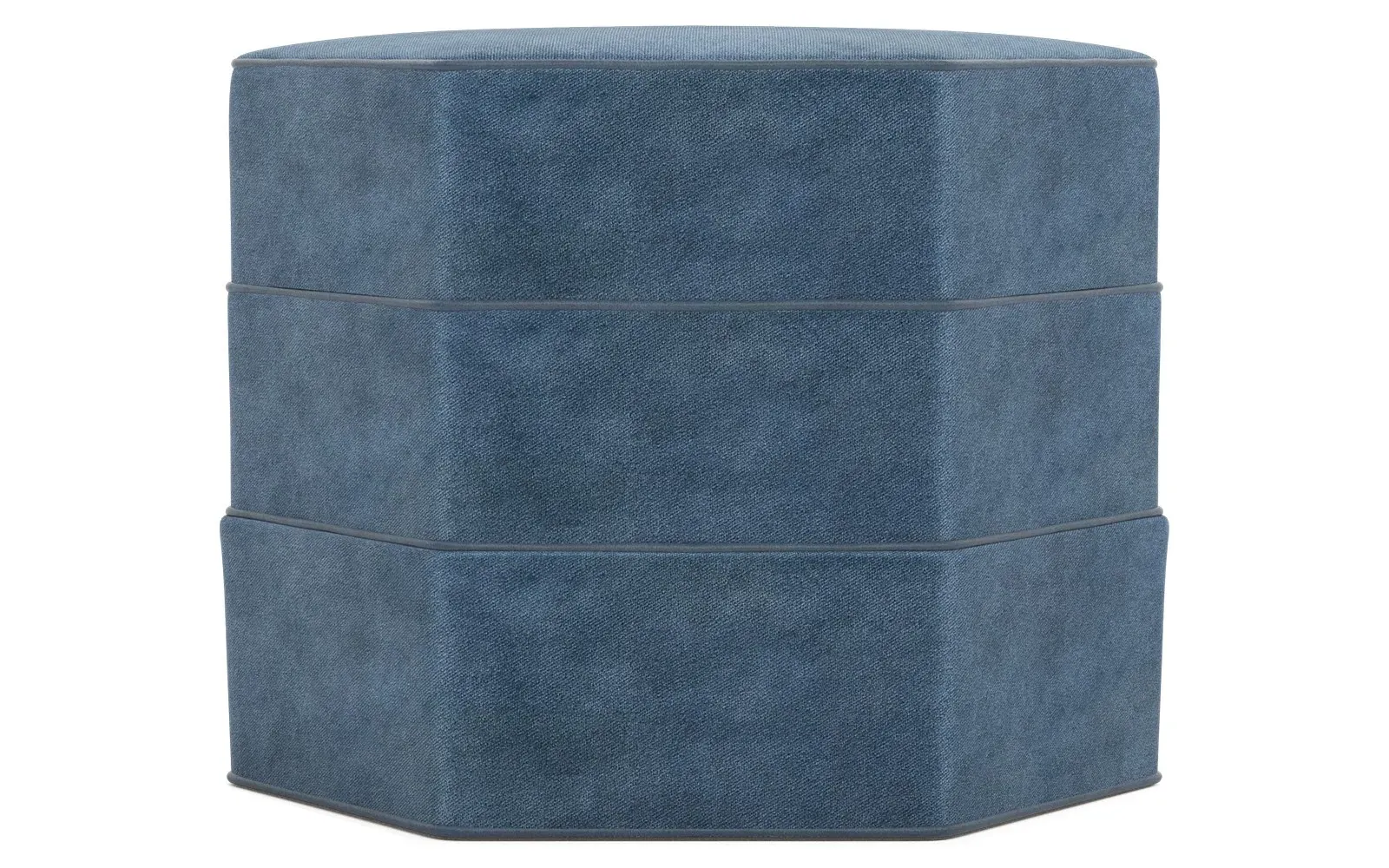 Brightyn Compact Ottoman - Blue Dusk, Performance Velvet