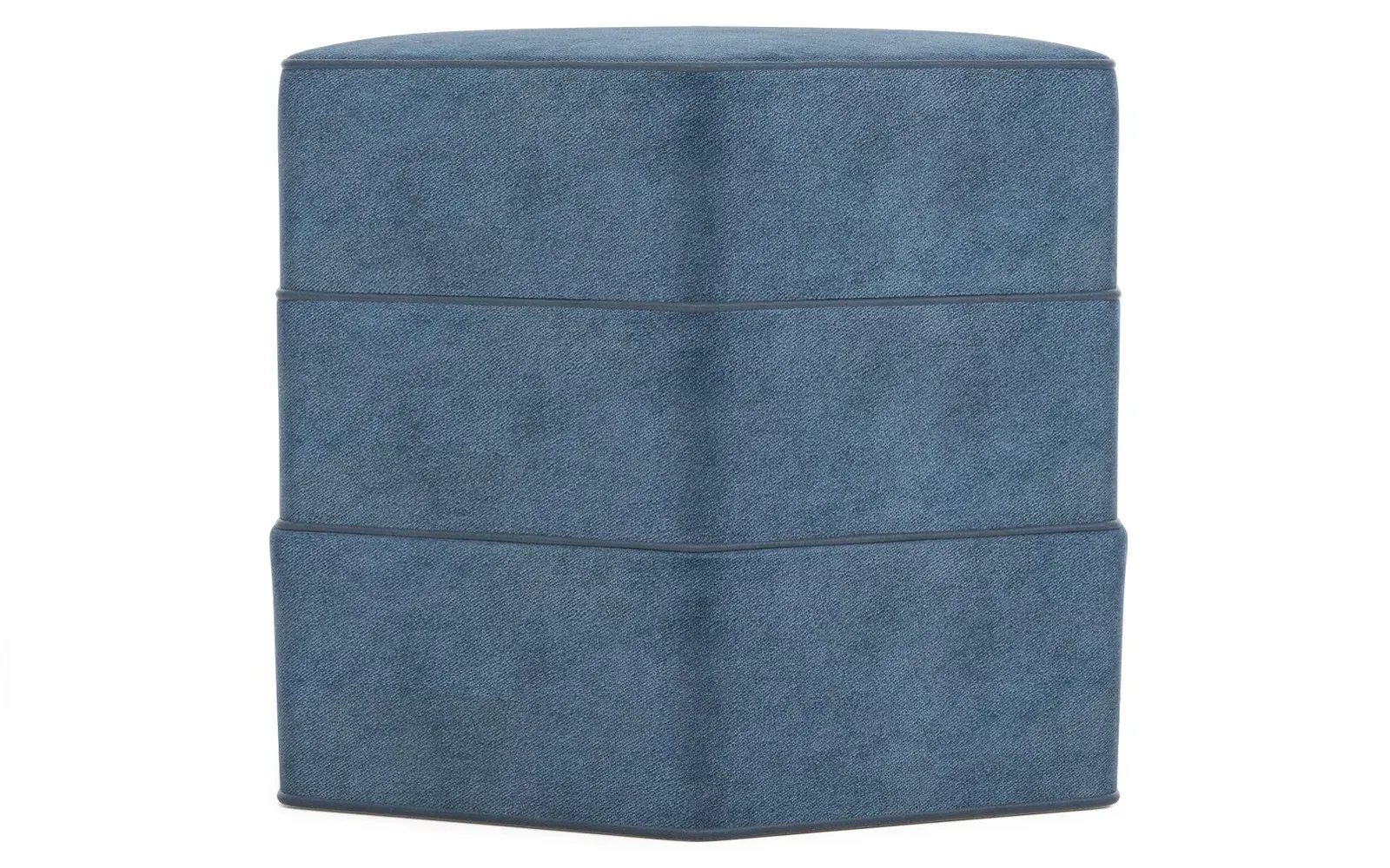 Brightyn Compact Ottoman - Blue Dusk, Performance Velvet