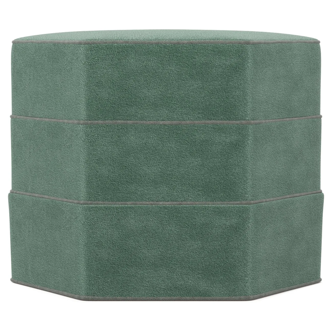 Brightyn Compact Ottoman - Stone Pine, Performance Velvet