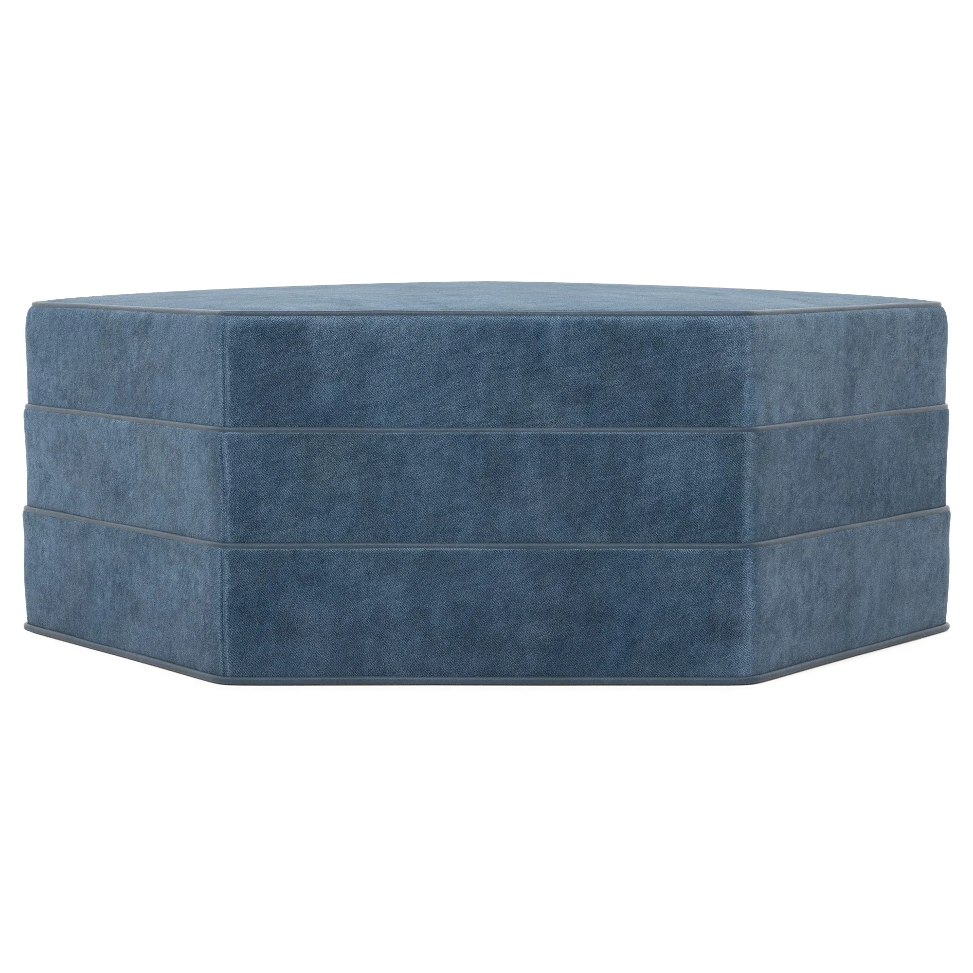 Brightyn Large Ottoman - Blue Dusk, Performance Velvet