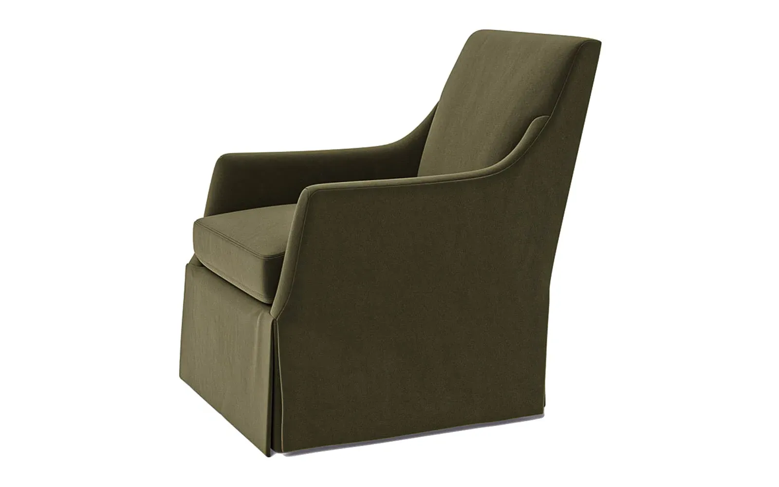 Brigitte Swivel Chair - Boxwood Green, Performance Velvet