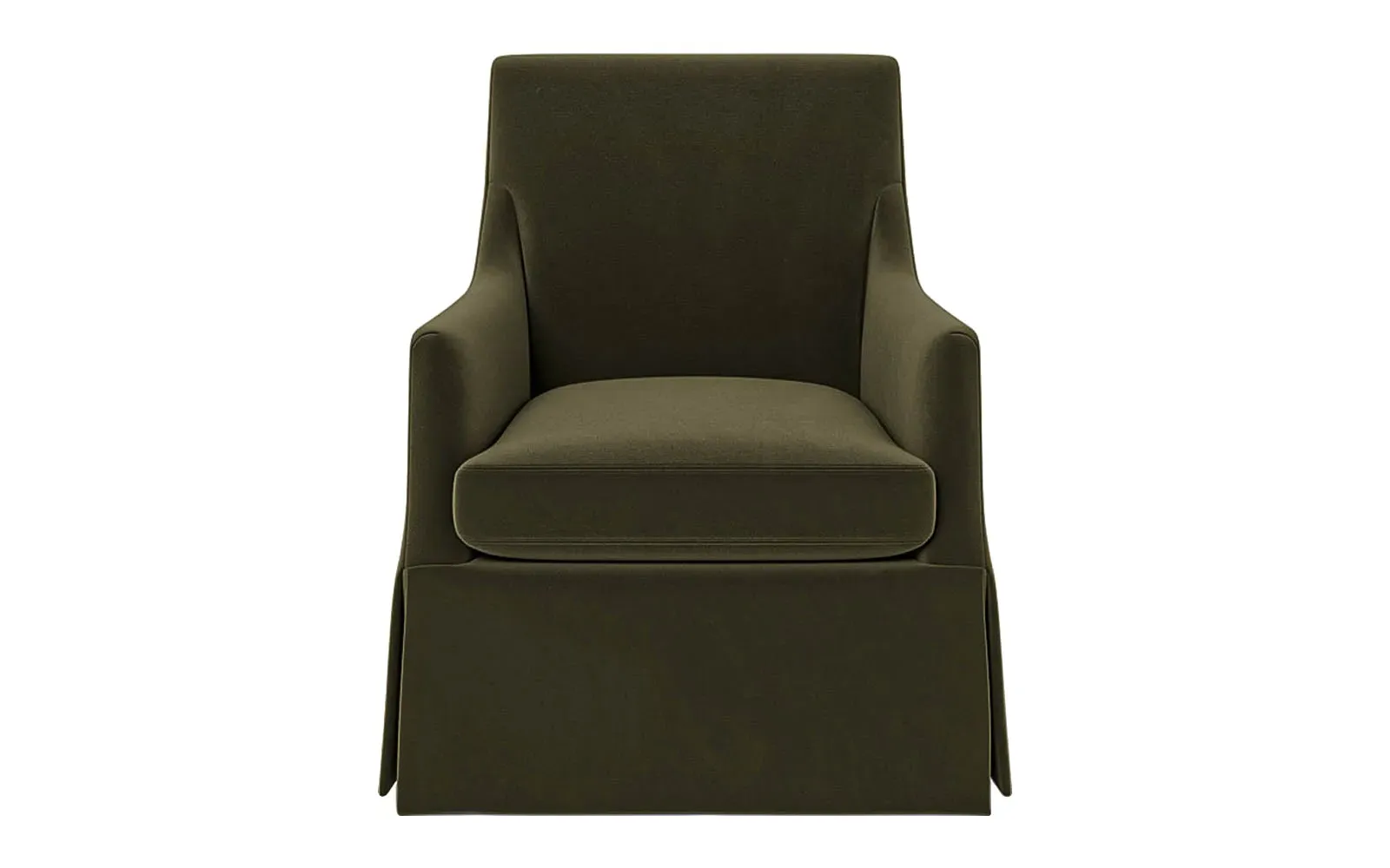 Brigitte Swivel Chair - Boxwood Green, Performance Velvet