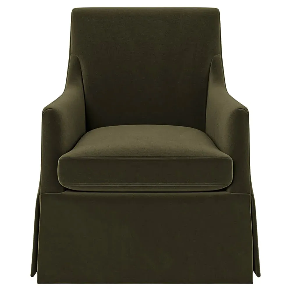 Brigitte Swivel Chair - Boxwood Green, Performance Velvet image