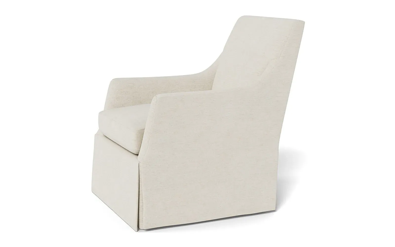 Brigitte Swivel Chair - Heathered Ivory, Performance Chenille