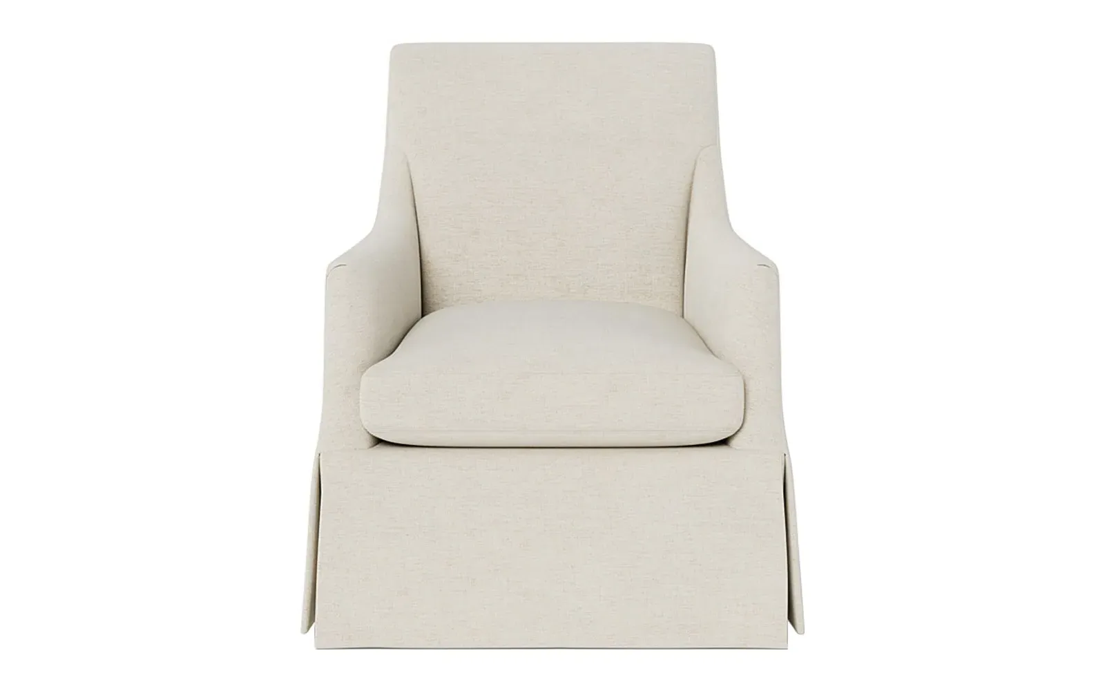 Brigitte Swivel Chair - Heathered Ivory, Performance Chenille