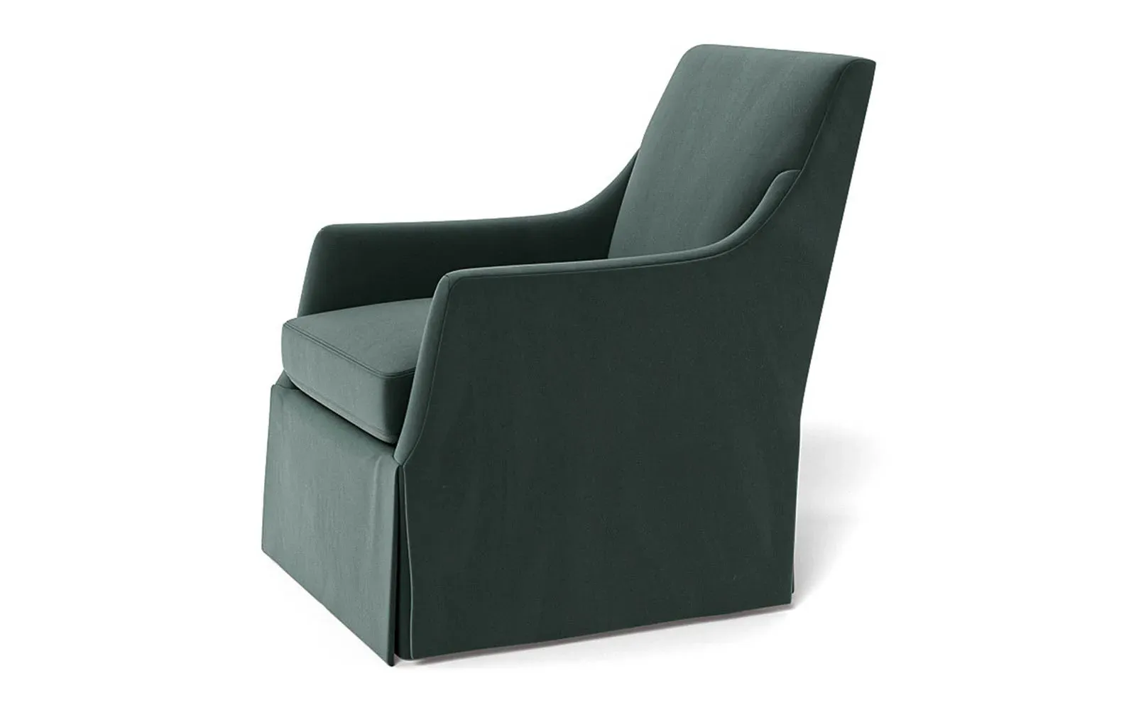 Brigitte Swivel Chair - Lagoon, Performance Velvet