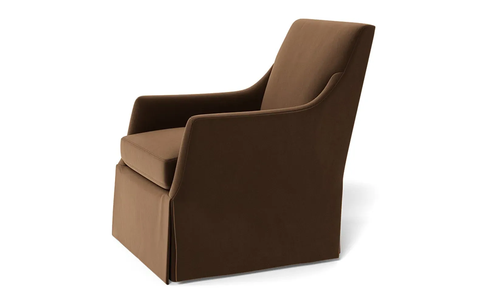 Brigitte Swivel Chair - Molasses, Performance Velvet