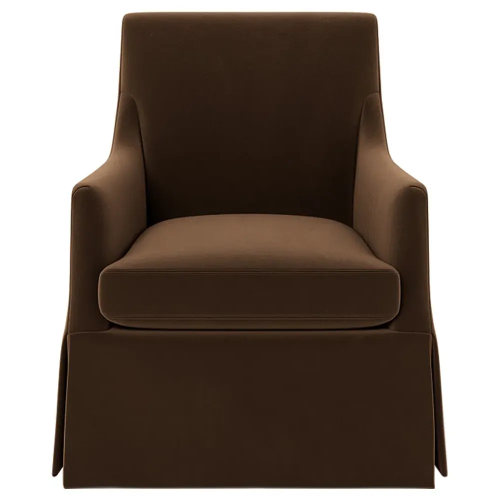 Brigitte Swivel Chair - Molasses, Performance Velvet