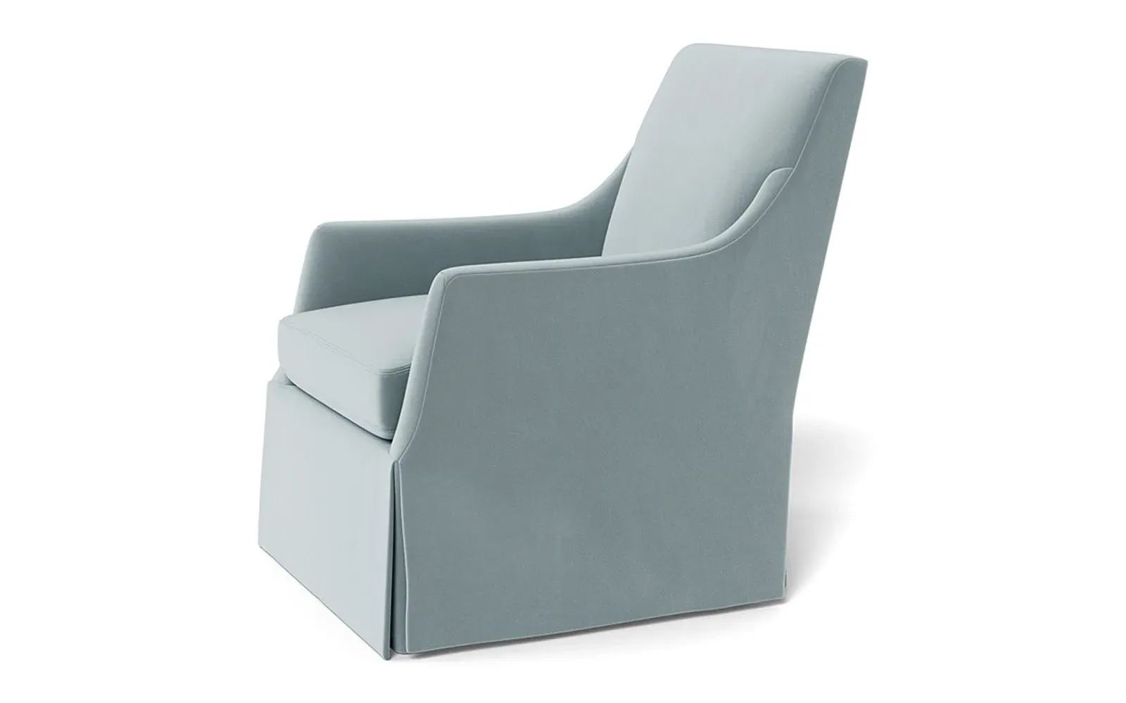 Brigitte Swivel Chair - Saltwater Blue, Performance Velvet