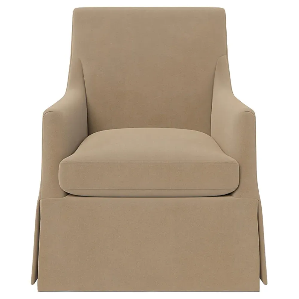 Brigitte Swivel Chair - Sand Dune, Performance Velvet