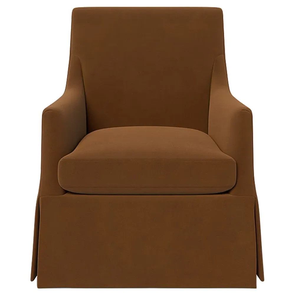 Brigitte Swivel Chair - Spice, Performance Velvet