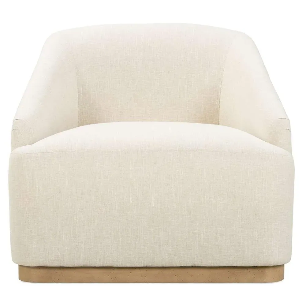 Brinna Swivel Arm Chair - Beige, Oak Wood