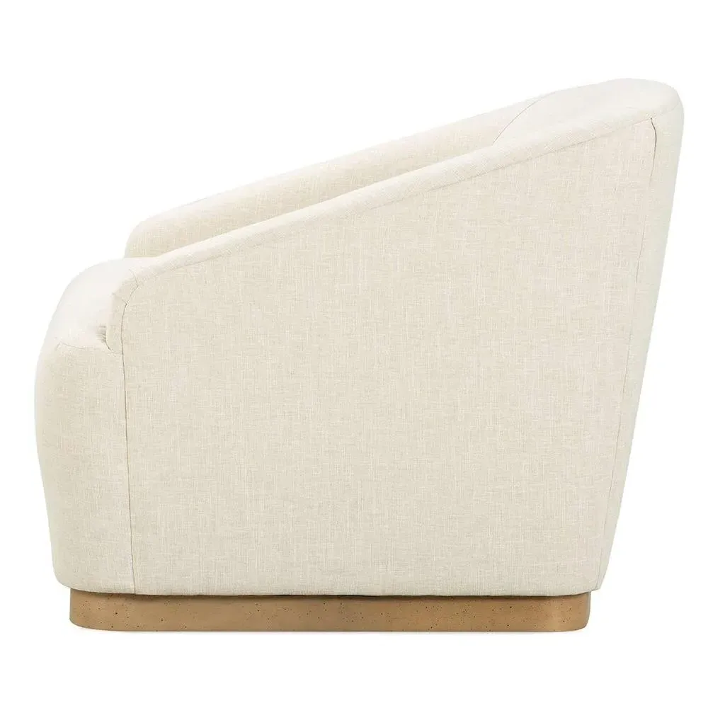 Brinna Swivel Arm Chair - Beige, Oak Wood