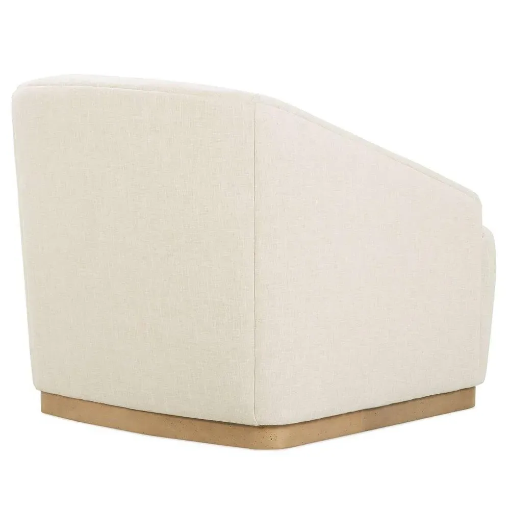 Brinna Swivel Arm Chair - Beige, Oak Wood