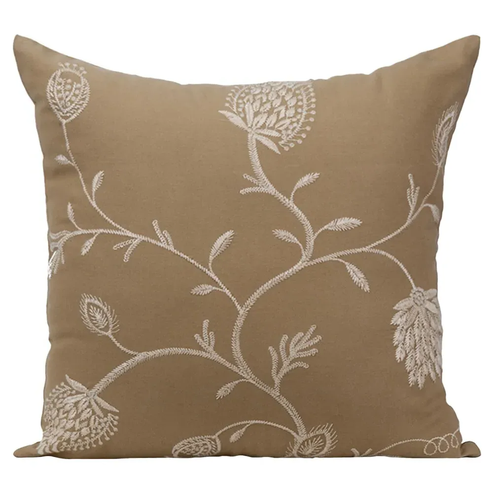 Brisa Square Throw Pillow - Khaki, Linen