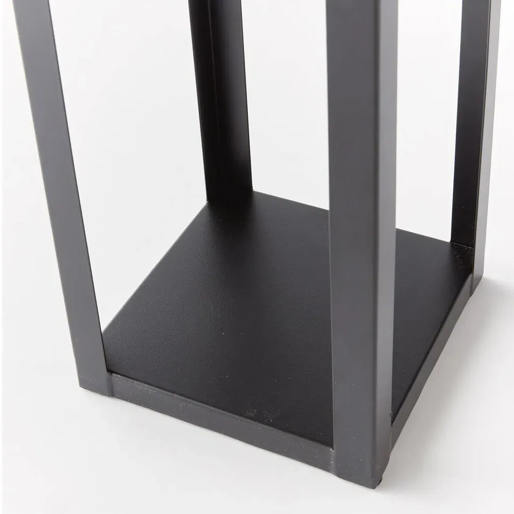 Briselle Large Solar Outdoor Lantern - Black, Metal