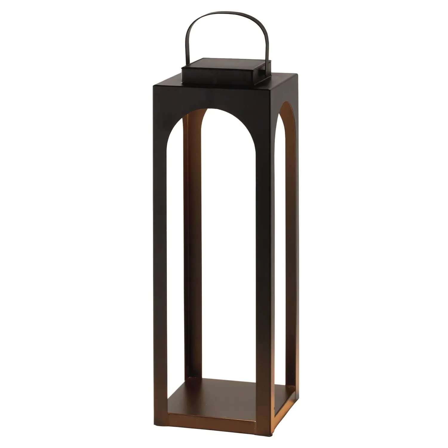 Briselle Large Solar Outdoor Lantern - Black, Metal