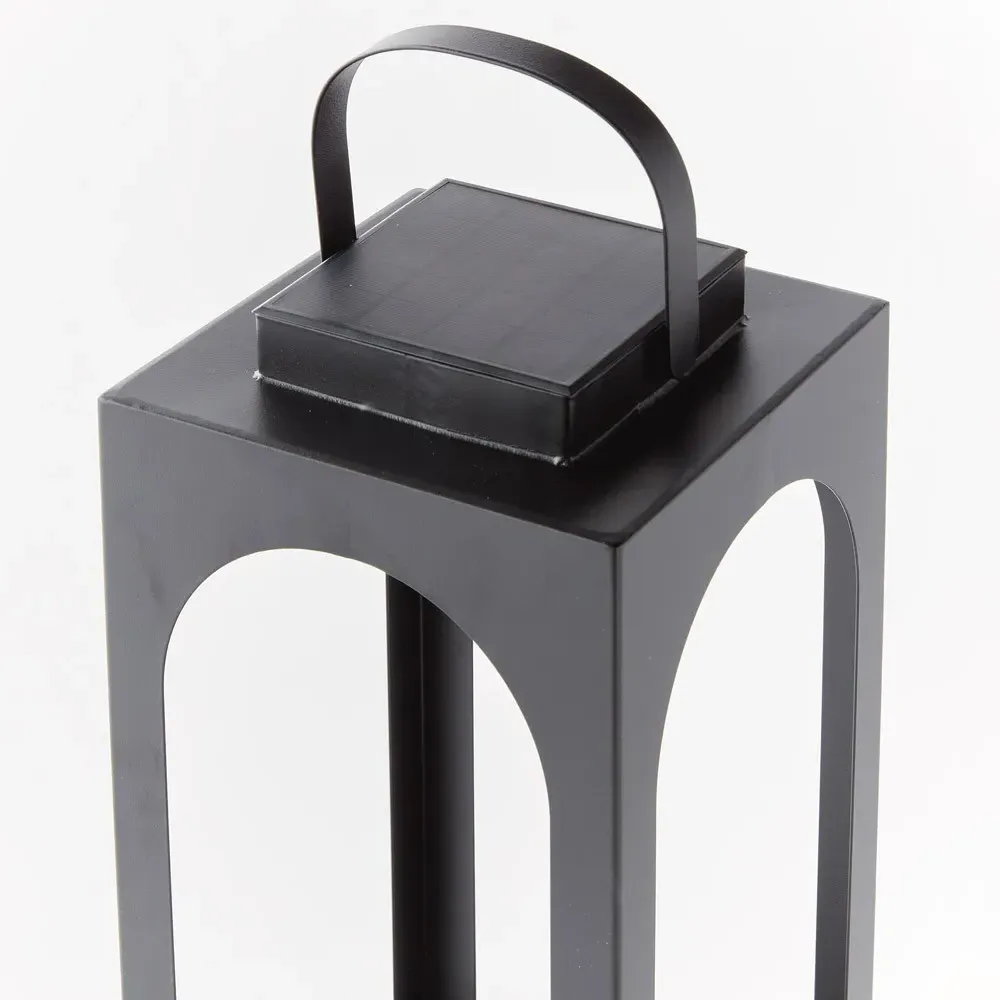 Briselle Small Solar Outdoor Lantern - Black, Metal