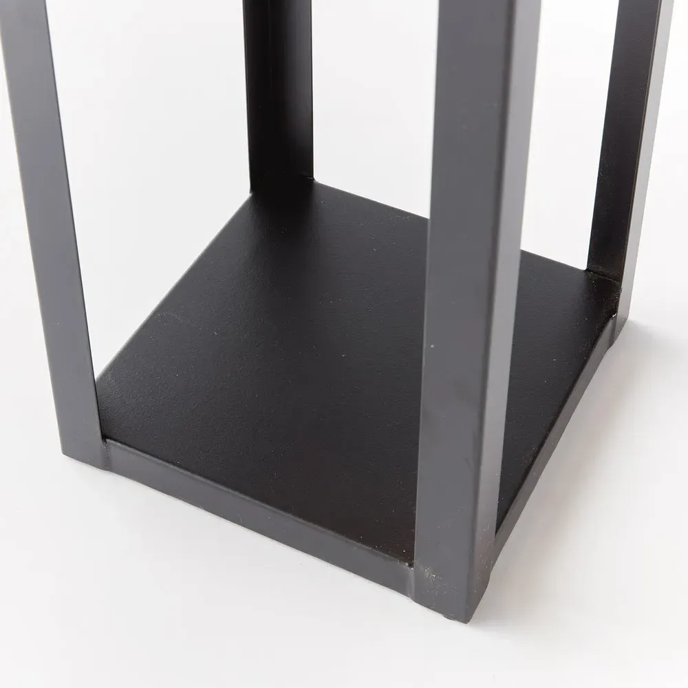 Briselle Small Solar Outdoor Lantern - Black, Metal